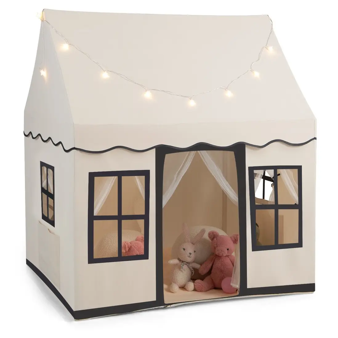 Enchanted playhouse with fairy lights